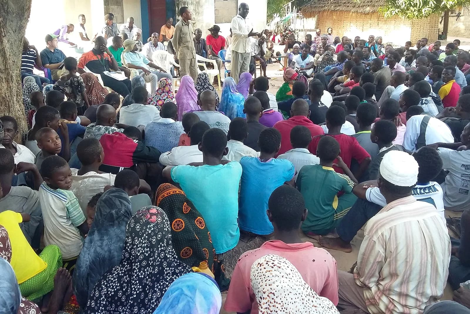 A village meeting held to discuss local matters.